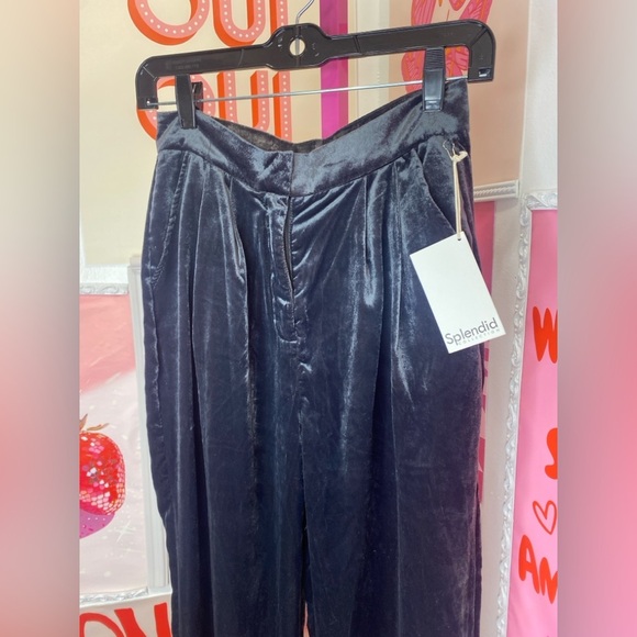 Splendid Black Wide Leg Velvet Pants NWT - Picture 3 of 6